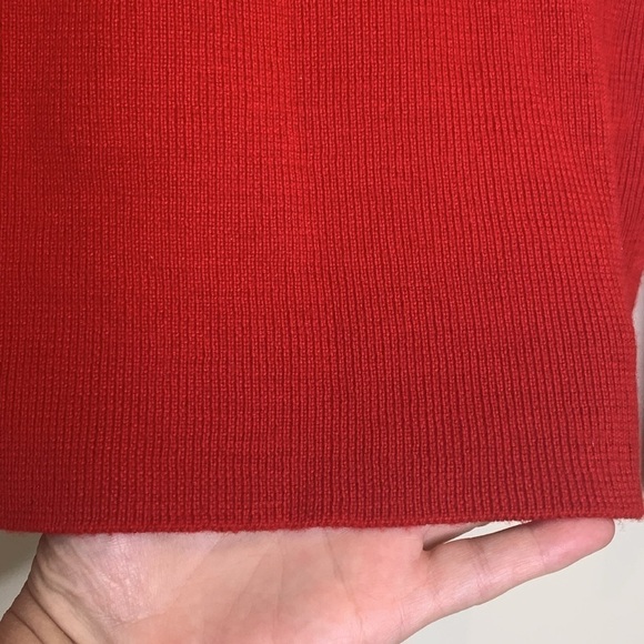 Emanuel Ungaro | Vintage Red Knit Wool Cashmere Blend Turtleneck Sweater Large - Picture 10 of 13